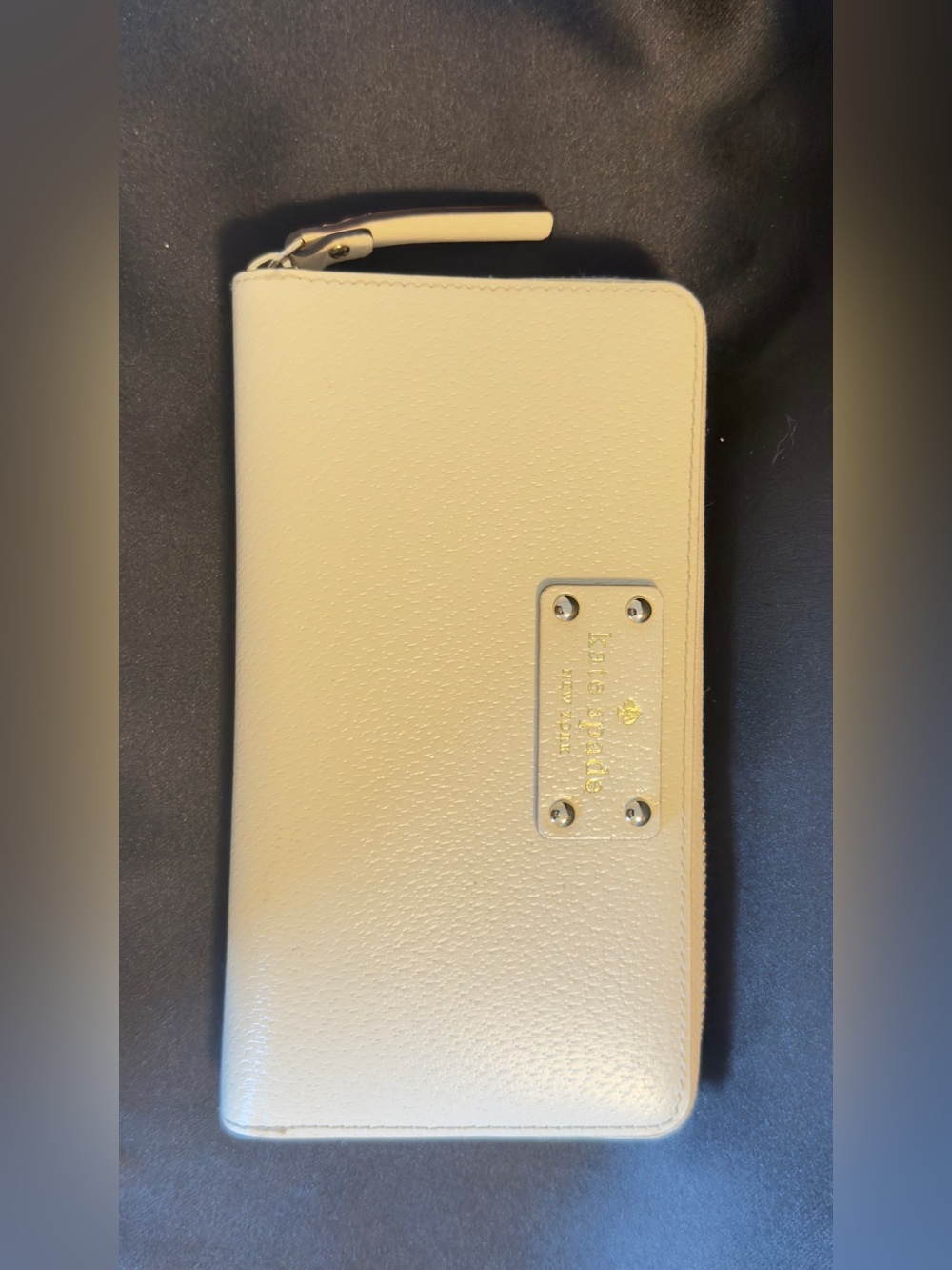 Kate Spade Wellesley Neda Cream Pebbled Leather Zip Around Continental Wallet